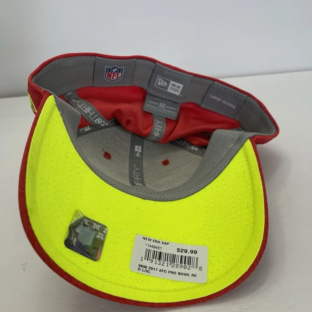 NFL AFC New Era Red Yellow 2017 Pro Bowl 39Thirty L/XL Mens Hat Cap‎ KC Chiefs